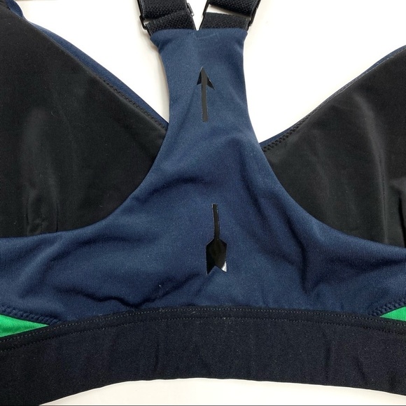 The Upside Color Block Sports Bra Green and Navy Blue - Picture 6 of 9
